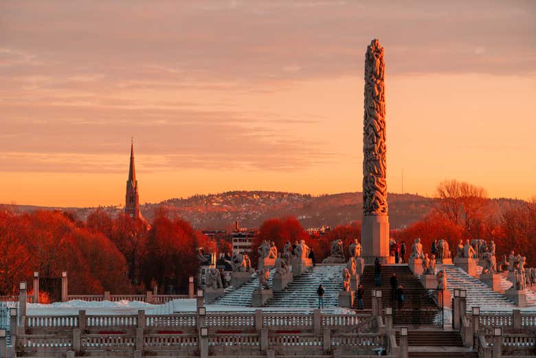 Atardecer en el Parque Vigeland